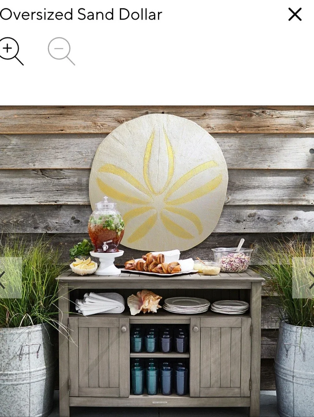 Jumbo Huge Pottery Barn Oversized Sand Dollar Coastal Beach Wall Art Rare